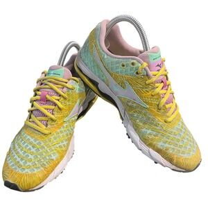 Mizuno Wave Sayonara Women's Running Shoes Yellow Pink Mint Size 8